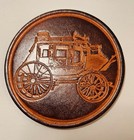 Vintage Carriage Embossed Leather Drink Coaster Set Of 5 With Case
