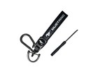 Mustang Genuine Leather Black Chrome Car Keychain Lanyard Ring   Fast Shipping  