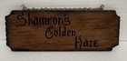 Vtg Shamron s Golden Haze Primitive Hanging Mancave Sign Palco Certified Redwood