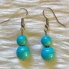 Vintage Zuni Sterling Split Circle Turquoise Onyx Necklace Tigers Eye Earrings