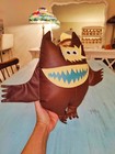 Vintage Nauga Monster Naugahyde Brown Yellow Blue Leather Handmade 13  