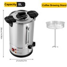 Commercial Coffee Maker Urn 50 Cup 8l Stainless Steel Electric Hot Water Boiler