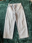 Pistola Tate Cropped High Rise Bowed Wide Leg Jean Light Wash Size 28