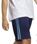 Adidas Men   s M Training Shorts Blue 3-stripes Aeroready Zip Pockets Nwt
