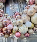 Pink And Gold Ornament Wreath  Front Door Wreath  Christmas Wreath
