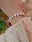 Pearl Bracelet 6mm Handpicked Pearl Chain 18k Gold Plated Delicate Vintage Y2   