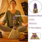 Amethyst Witches Broom Decor  7 09 Inch Crystal Tower Witch Natural  Purple