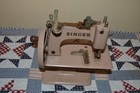 Vintage Singer Model 20 Childs Toy Hand Crank Tan Sewing Machine Collectible