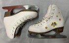 Riedell Girls Ice Figure Skates White Youth Sz J12 Good Condition
