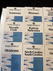 Vintage Rand Mcnally Blue State Map Collection Lot - 12 Folded Road Maps