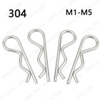 304 Stainless Steel Hairpins Cotter Pins R-clips M1 M1 2 M1 5 M2 M3 M3 5 M4 M5