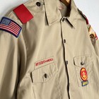 Vtg Bsa Boy Scouts Uniform Shirt Men M Tan Long Sleeve Patches Made Usa Buckeye