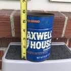 Vintage Empty Maxwell House Coffee Can Tin 16oz 1 Lb Blue White Advertising