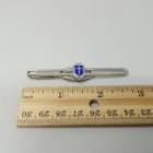 Vintage Blue Enamel Cross Tie Bar Clip Silver Tone 2 1 2 Inch