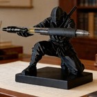 Kneeling Knight Pen Holder Creative Gift Medieval Protective Gear Statue Pen