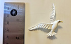 Vintage Mid Century White Enamel Flying Seagull Bird Pin Outstretched Wings