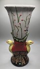 Vintage Two Yellow Bird Facing Opposite Sides Of The Vase 9  Tall