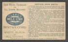 Victorian Trading Card - Clark s  -  american Hero - Captain John Smith   1j5 