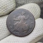 1754 Half Penny Used In Colonial America Die Clashing Or Over Strike Error Coin