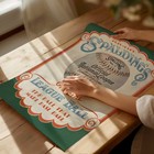 Vintage Baseball Wall Art Poster - Spalding League Ball Decor