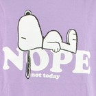 Peanuts Hybrid Snoopy Nope Not Today Purple Crew Neck Adults Tshirt Tee