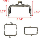 5pcs Metal Frame Purse Frame Kiss Clasp Lock Diy Bag Lock Half Round Coin Retro 