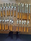Vintage Stainless Flatware With Butterscotch Bakelite Handles--23 Pieces