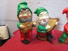 Vintage Ceramic Band Set Of 4 Dwarves Gnomes Musical Figurines Hand Painted