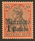 Travelstamps  Germany Offices In Morocco Stamps Sc  28 1 Piaster On 80pf Mogh