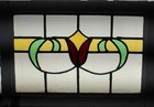 Floral Pretty Midsize Old English Leaded Stained Glass Window 23 x 16 