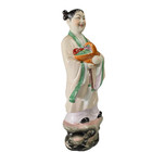 Vintage Chinese Laughing Lady Holding Basket Statue Figurine Porcelain Mid C 