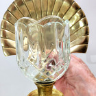 Vintage Brass Wall Sconce Crowning Touch Homco  2  Clam Shell Candle Holders