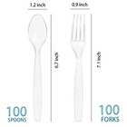 200 Count Plastic Silverware  Heavy Weight Plastic Forks Spoons Disposable Ut   