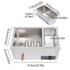 3-pan Commercial Electric Food Warmer Steam Table Buffet Bain Marie Countertop 