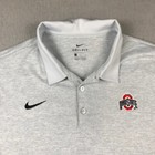 Ohio State Buckeyes Polo Shirt Mens Large Gray Red Nike Dri Fit Ncaa Logo Nwt