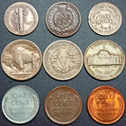 Old Obsolete Us Coin Collection With Silver   Uncirculated 9 Coin Set   lot 18 