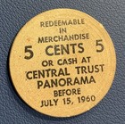 Vintage Wooden Nickel -    central Trust Panorama   