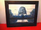 Al Black  original Florida Highwaymen  Signed Trees Over Canal Oil On Masonite