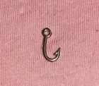 Vintage Gold Tone Fish Hook Fishing Angler Hat Jacket Vest Lapel Pin