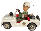 Daiya Military Police Jeep Tin Lithograph Battery Operated Toy  