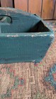 Antique Early Country Primitive Wood Tote Carrier Old Green Paint 13 