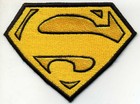 3  X 4  Small Fully Embroidered Superman Yellow   Black  s   Logo Iron-on Patch
