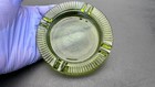 Vintage 60s 70s Avocado Ribbed Pressed Glass Ashtray Catchall Trinket Dish 4 25 