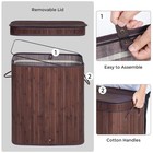 100l Large Bamboo Laundry Hamper  Clothes Storage Organiser Bag With Lid Brown