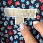Michael Kors Black blue Multicolor Print Half Zip Blouse Size 1x