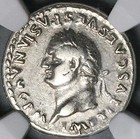 80 Ngc Ch F Titus Denarius Roman Rare Curule Chair Coliseum Pompeii  25071501c 