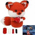 Red Fox Toy Amigurumi Crochet Kit With Yarns Hook  Crochet Kit For Birthday Gift