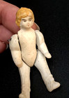Antique German Hertwig horn     Miniature Bisque Doll  2 3   Jointed