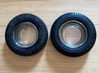 Lot Of 2 Vintage Kelly Springfield Tire Co  Heavy Duty Rubber Glass Ashtrays