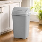 Sterilite Kitchen Trash Can 13 Gallon Plastic Garbage Bin Swing Top Lid Gray